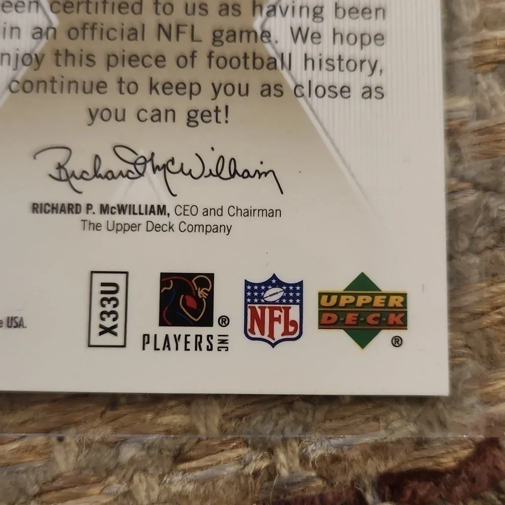 UPPER Deck SPX ATL Falcons Alge Crumpler Game Worn Jersey Card